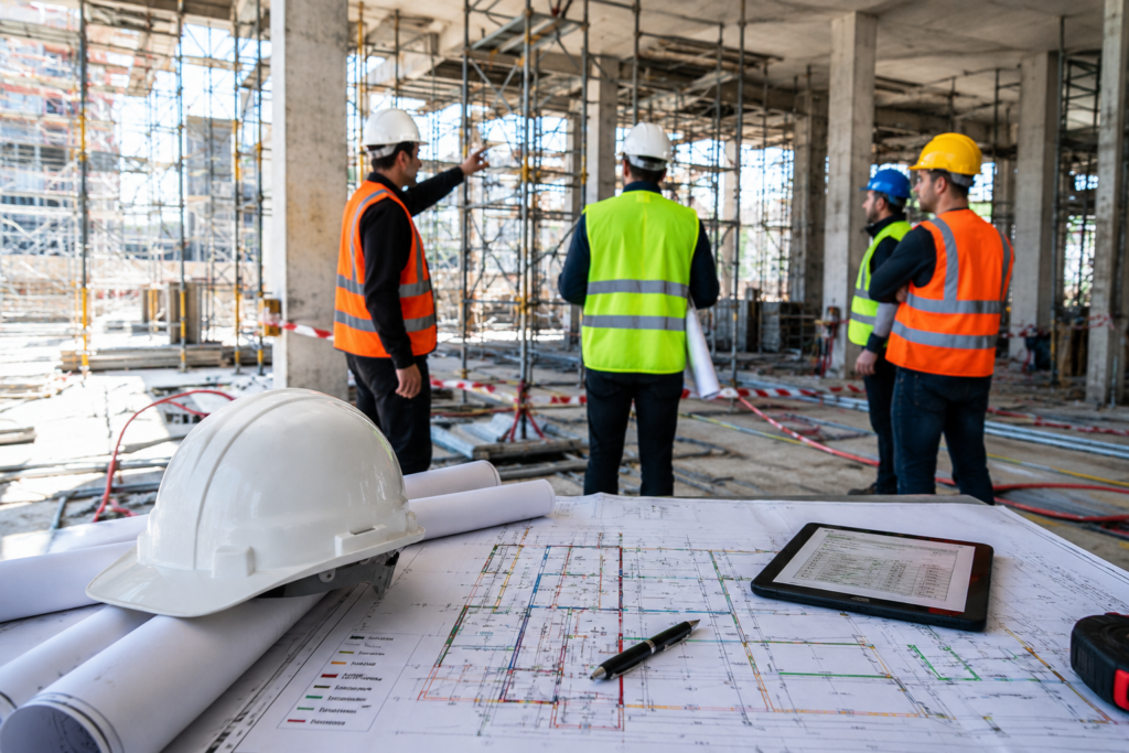 Direzione tecnica e coordinamento operativo in un cantiere complesso con gestione delle interferenze tra lavorazioni e imprese.
