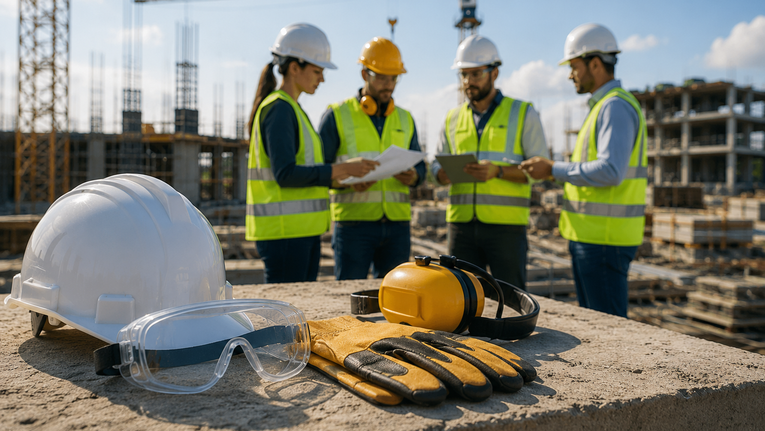 sicurezza-cantieri Coordinamento della sicurezza in cantiere durante una riunione operativa