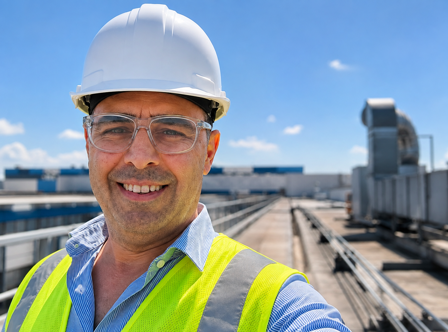 Luigi Pepe durante un sopralluogo in cantiere