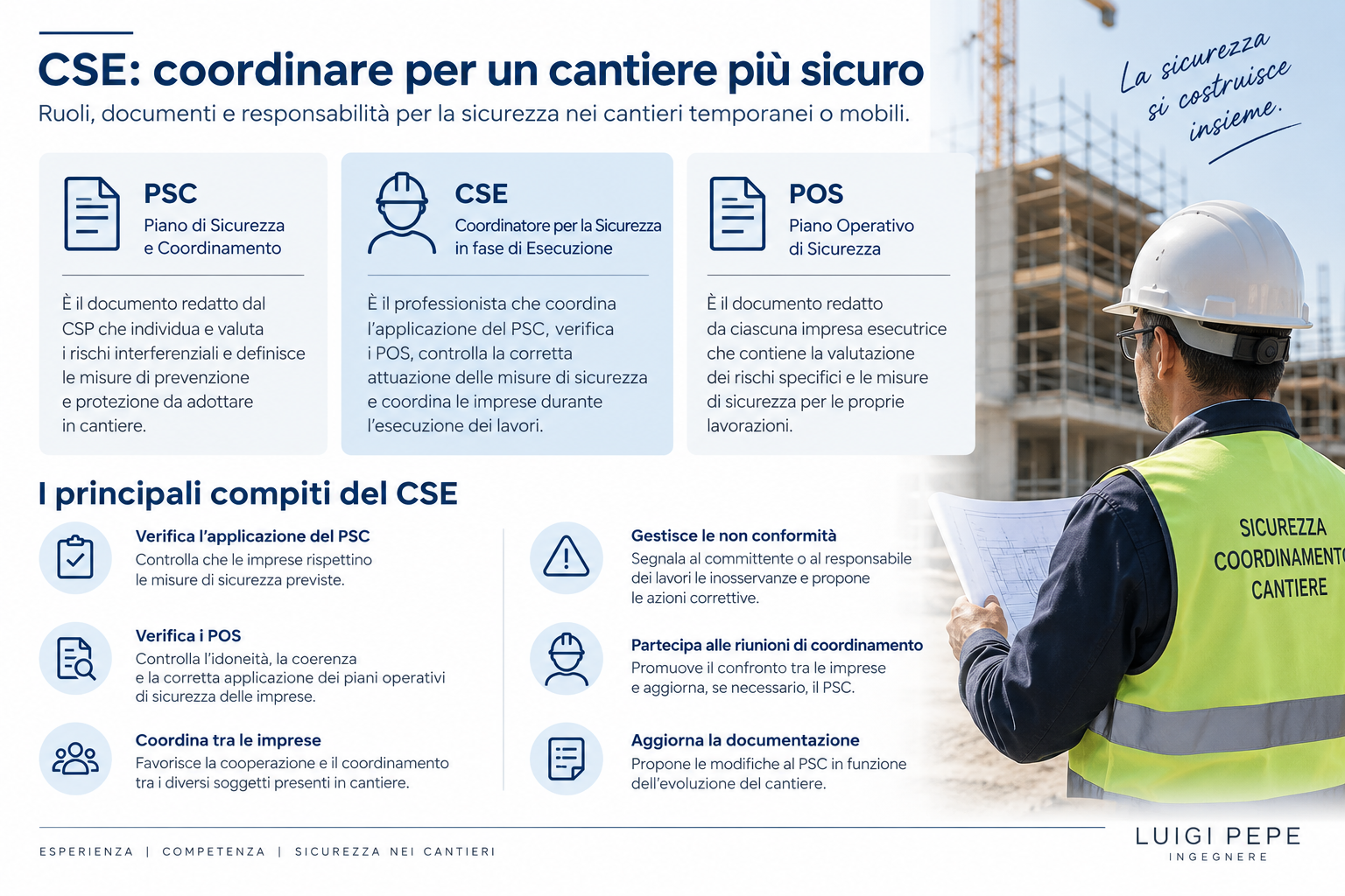 Coordinatore sicurezza in fase di esecuzione (CSE): ruolo, compiti e responsabilità Coordinatore sicurezza in fase di esecuzione: ruolo e compiti del CSE