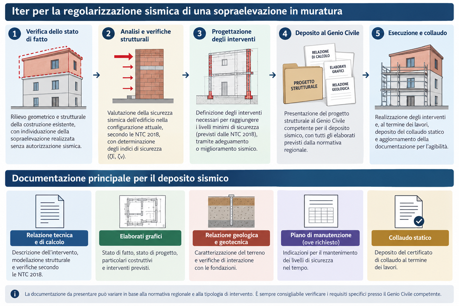 Infografica sulla regolarizzazione sismica in muratura